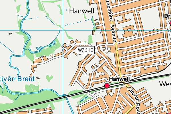 W7 3HE map - OS VectorMap District (Ordnance Survey)