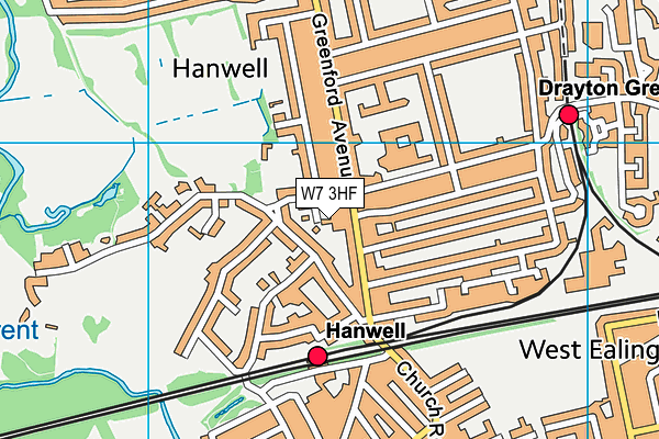W7 3HF map - OS VectorMap District (Ordnance Survey)