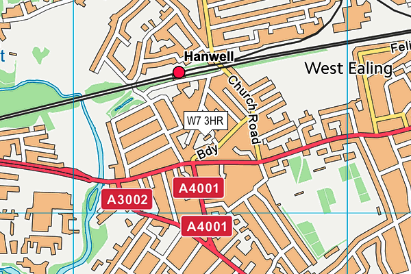 W7 3HR map - OS VectorMap District (Ordnance Survey)