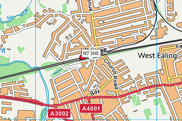 W7 3HX map - OS VectorMap District (Ordnance Survey)