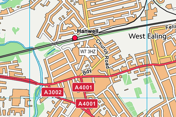 W7 3HZ map - OS VectorMap District (Ordnance Survey)