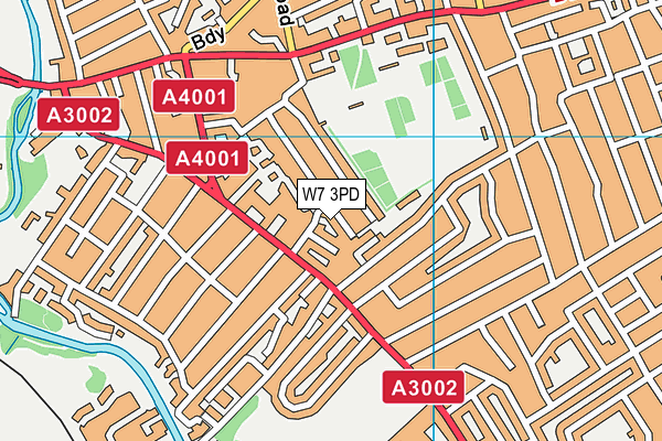 W7 3PD map - OS VectorMap District (Ordnance Survey)