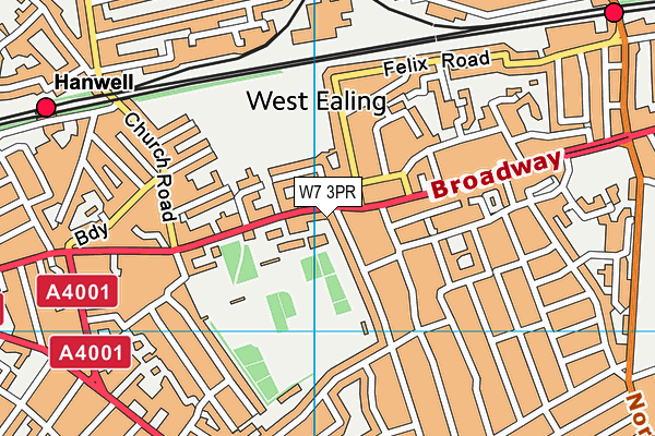 W7 3PR map - OS VectorMap District (Ordnance Survey)