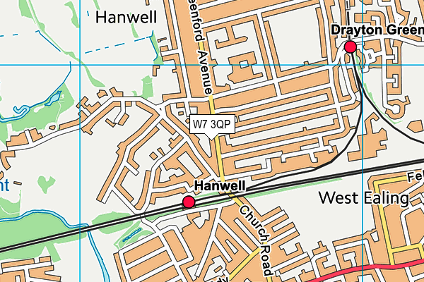 W7 3QP map - OS VectorMap District (Ordnance Survey)