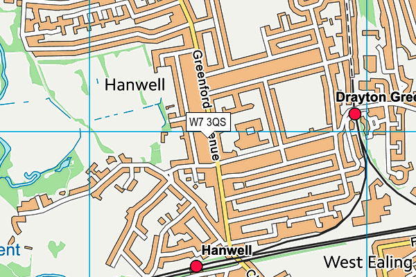 W7 3QS map - OS VectorMap District (Ordnance Survey)