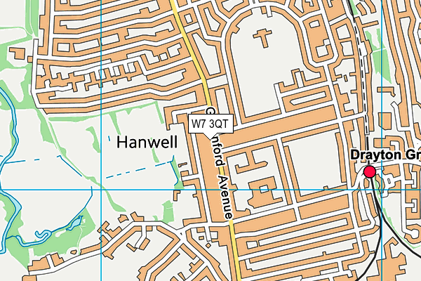 W7 3QT map - OS VectorMap District (Ordnance Survey)