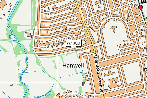 W7 3QU map - OS VectorMap District (Ordnance Survey)