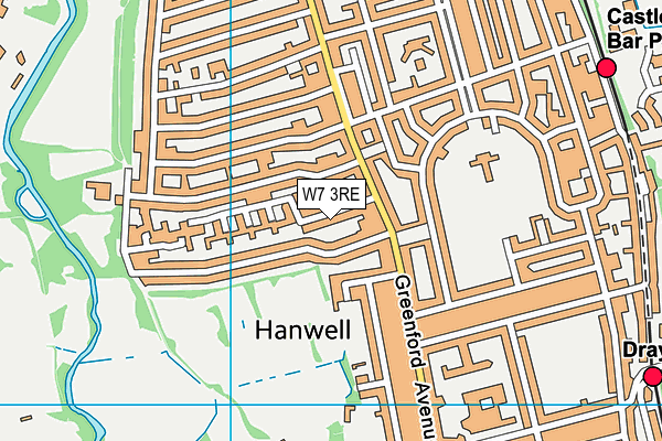 W7 3RE map - OS VectorMap District (Ordnance Survey)