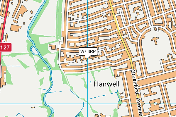 W7 3RP map - OS VectorMap District (Ordnance Survey)