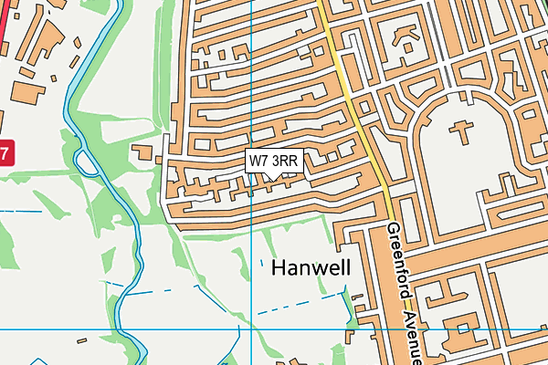 W7 3RR map - OS VectorMap District (Ordnance Survey)