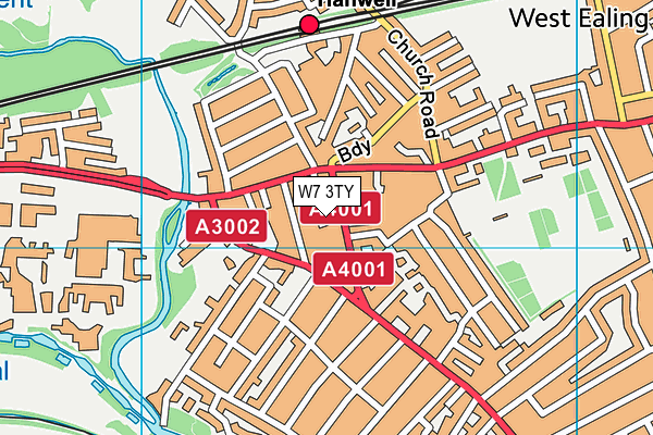 W7 3TY map - OS VectorMap District (Ordnance Survey)