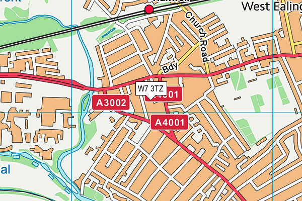 W7 3TZ map - OS VectorMap District (Ordnance Survey)