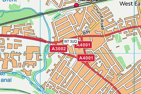 W7 3UQ map - OS VectorMap District (Ordnance Survey)