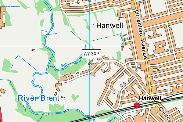 W7 3XP map - OS VectorMap District (Ordnance Survey)