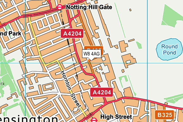 W8 4AG map - OS VectorMap District (Ordnance Survey)