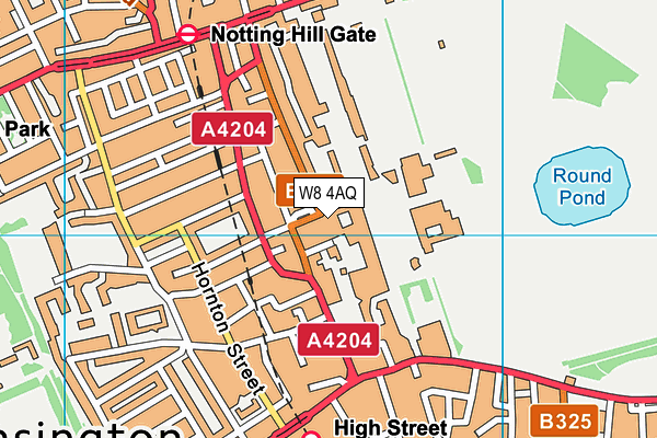 W8 4AQ map - OS VectorMap District (Ordnance Survey)