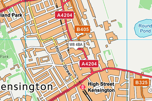 W8 4BA map - OS VectorMap District (Ordnance Survey)