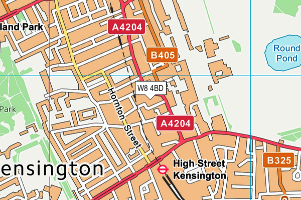 W8 4BD map - OS VectorMap District (Ordnance Survey)