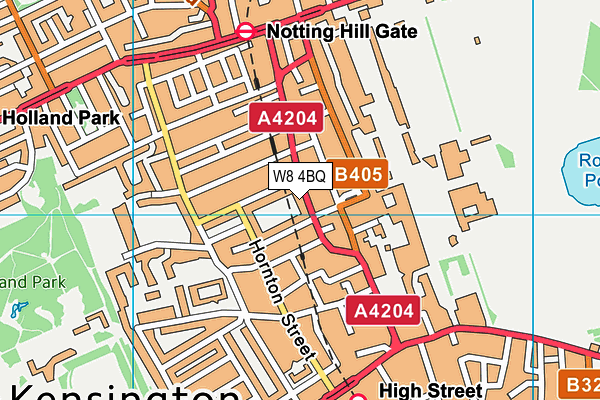 W8 4BQ map - OS VectorMap District (Ordnance Survey)