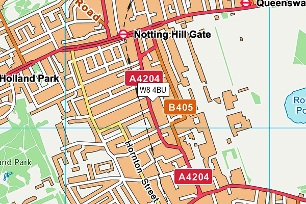 W8 4BU map - OS VectorMap District (Ordnance Survey)