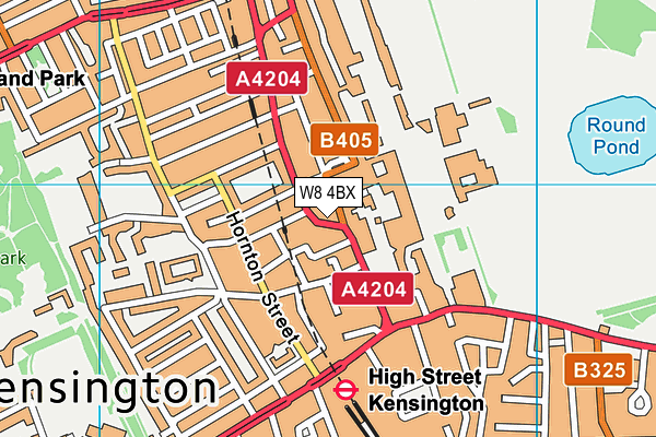 W8 4BX map - OS VectorMap District (Ordnance Survey)