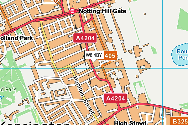 W8 4BY map - OS VectorMap District (Ordnance Survey)