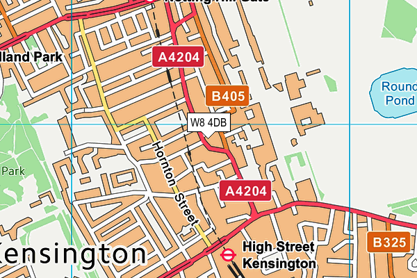 W8 4DB map - OS VectorMap District (Ordnance Survey)