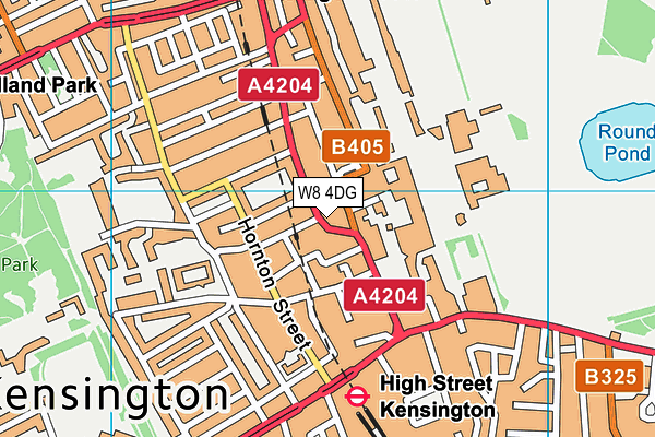 W8 4DG map - OS VectorMap District (Ordnance Survey)