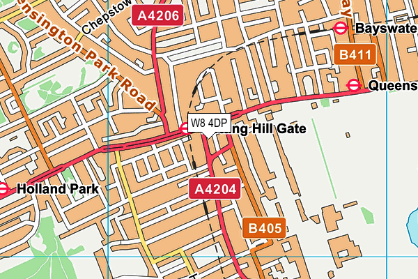 W8 4DP map - OS VectorMap District (Ordnance Survey)