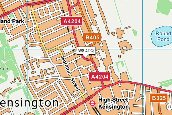 W8 4DQ map - OS VectorMap District (Ordnance Survey)