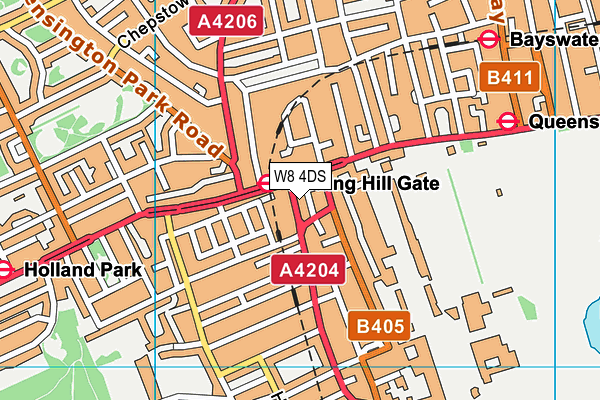 W8 4DS map - OS VectorMap District (Ordnance Survey)