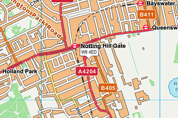 W8 4ED map - OS VectorMap District (Ordnance Survey)