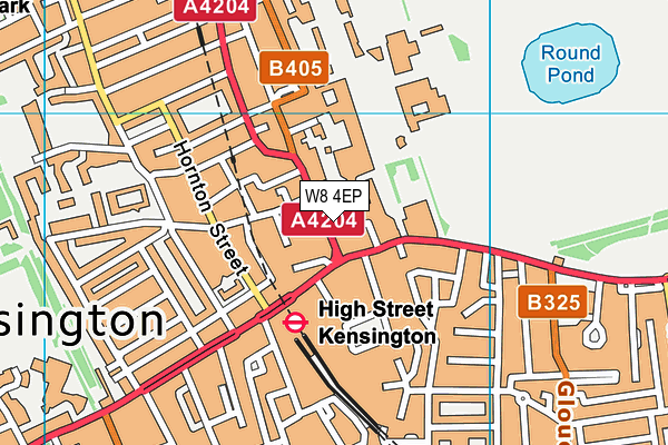 W8 4EP map - OS VectorMap District (Ordnance Survey)