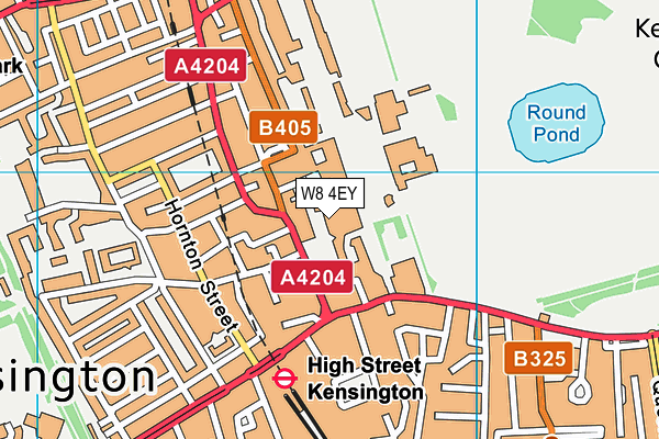 W8 4EY map - OS VectorMap District (Ordnance Survey)