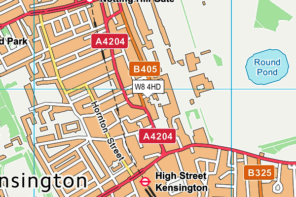 W8 4HD map - OS VectorMap District (Ordnance Survey)