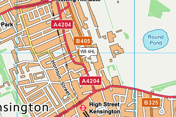 W8 4HL map - OS VectorMap District (Ordnance Survey)