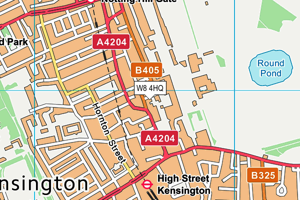 W8 4HQ map - OS VectorMap District (Ordnance Survey)
