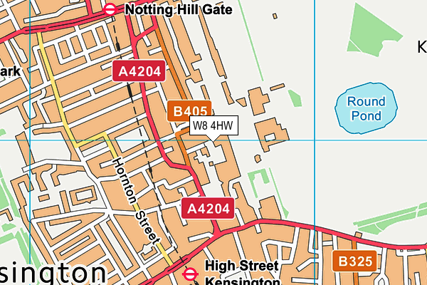 W8 4HW map - OS VectorMap District (Ordnance Survey)