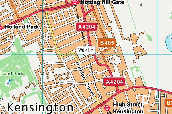 W8 4HY map - OS VectorMap District (Ordnance Survey)