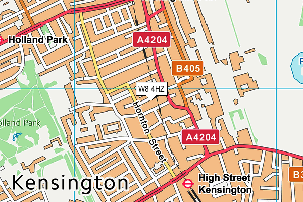 W8 4HZ map - OS VectorMap District (Ordnance Survey)