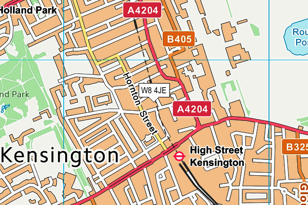 W8 4JE map - OS VectorMap District (Ordnance Survey)