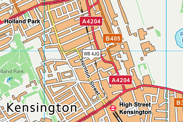 W8 4JG map - OS VectorMap District (Ordnance Survey)