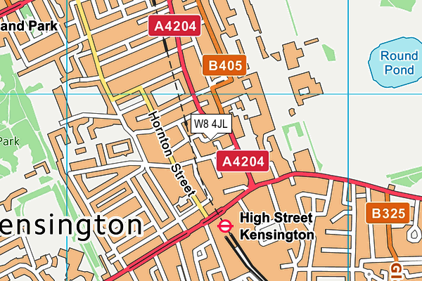 W8 4JL map - OS VectorMap District (Ordnance Survey)