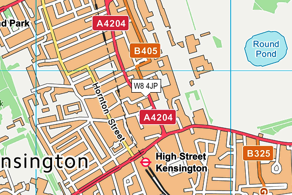 W8 4JP map - OS VectorMap District (Ordnance Survey)