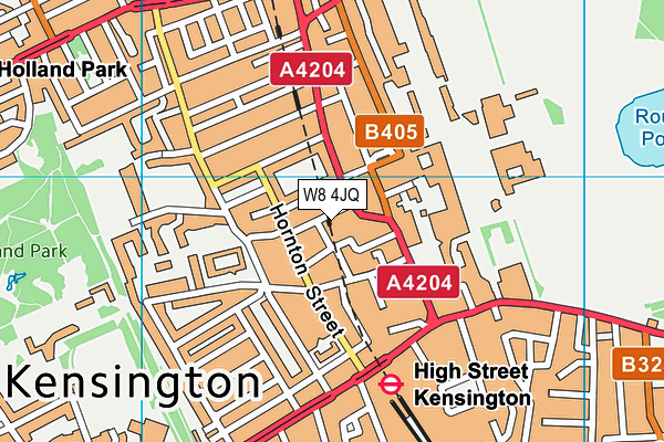 W8 4JQ map - OS VectorMap District (Ordnance Survey)