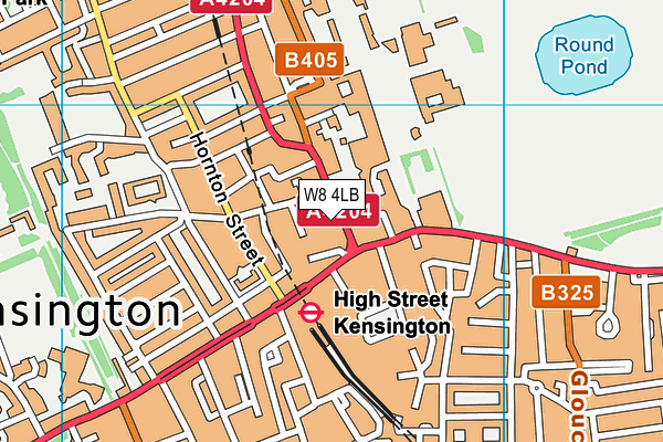 W8 4LB map - OS VectorMap District (Ordnance Survey)