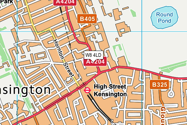 W8 4LD map - OS VectorMap District (Ordnance Survey)