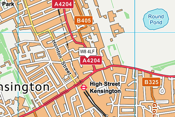 W8 4LF map - OS VectorMap District (Ordnance Survey)