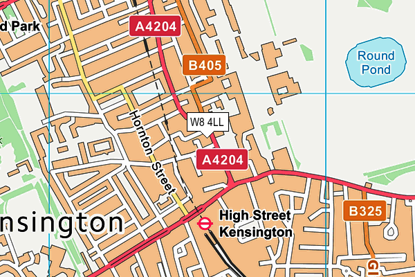 W8 4LL map - OS VectorMap District (Ordnance Survey)