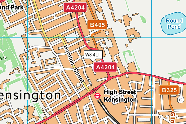 W8 4LT map - OS VectorMap District (Ordnance Survey)